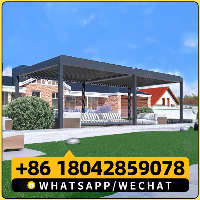 YASN 3x6M Высококачественная уличная пергола затемняющая моторизованная молния