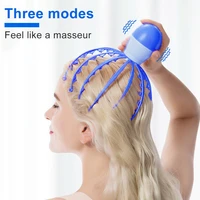 octopus electric head massager 3 modes vibration massage scalp relieve head fatigue antistress hair growth wireless portable