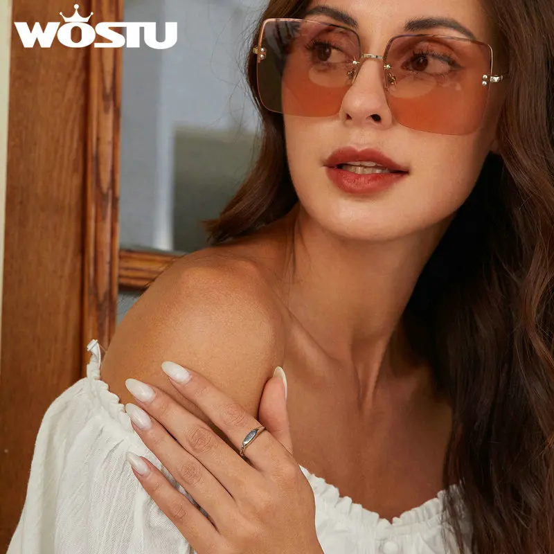 WOSTU 925 пробы Серебряное простое кольцо с блокировкой покрытое белым золотом