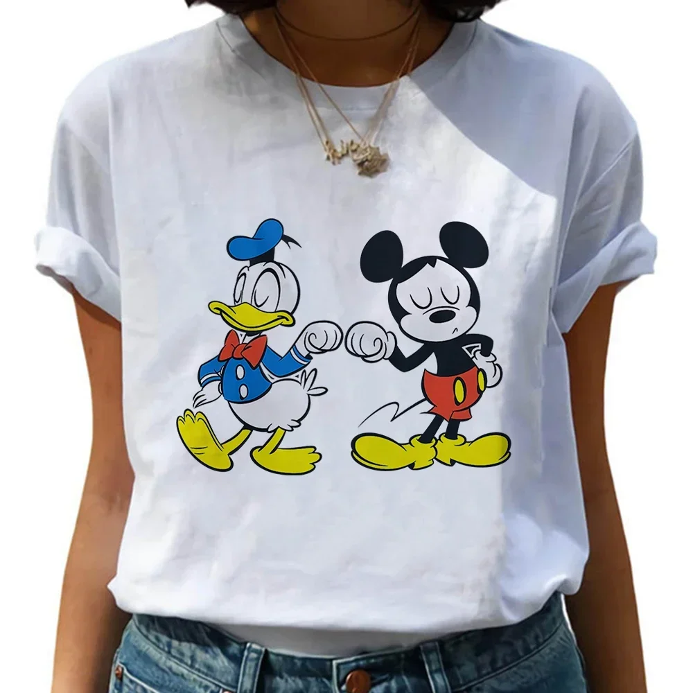 Kawaii Модная футболка с Микки Маусом женские футболки короткими рукавами
