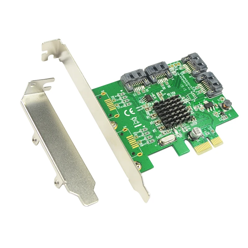 

4 Port SATA3.0 6Gbps Expansion Card 88SE9215 Chipset PCI-Express Controller SATA Cards