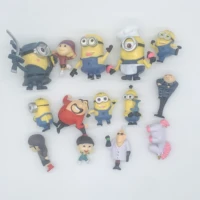 anime 14pcsset despicable miniones miniature figurines action figure collection model toys for children xmas gift