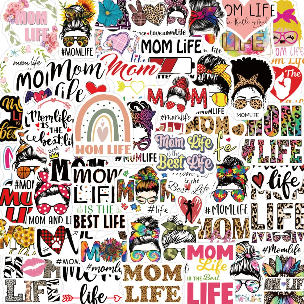 

Наклейки с надписью «Mom Life», 10/50 шт.