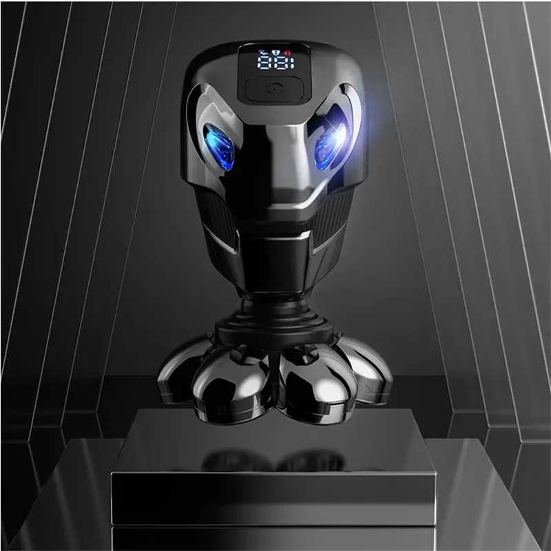 

Электробритва для бритья бороды для мужчин, триммер для сухого и влажного бритья бороды, перезаряжаемая моющаяся головка 7D с 7 лезвиями #9