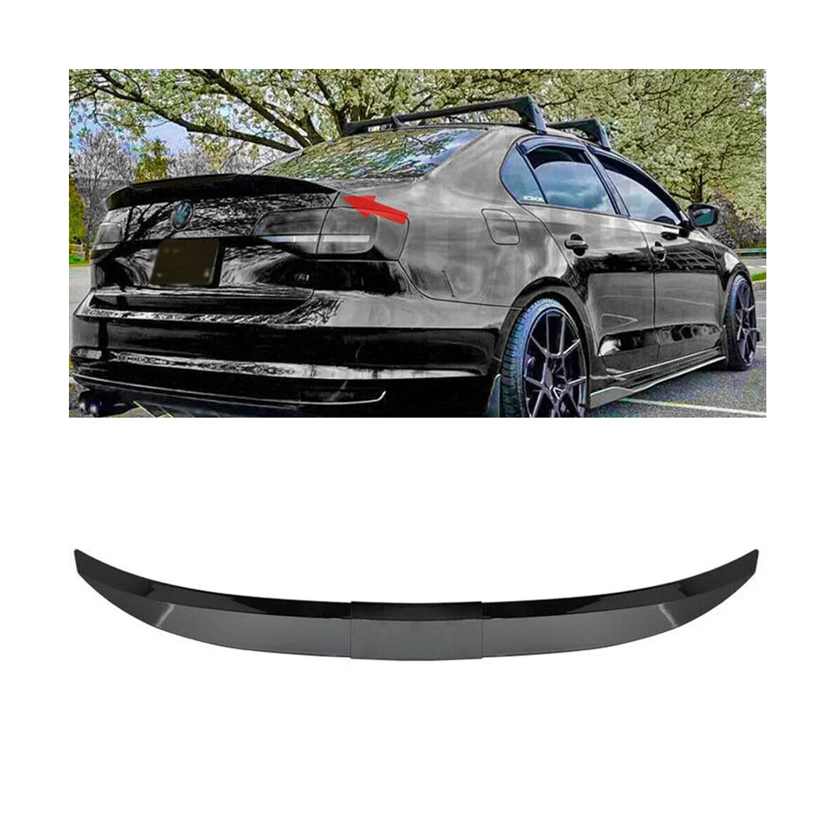 

Universal Car Spoiler, Adjustable Rear Trunk Spoiler Lip Roof Tail Wing Accessories, Black