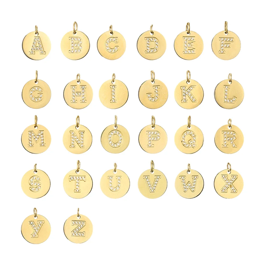 Женский 26-цирконовый кулон с алфавитом для ожерелья не выцветает подвески из