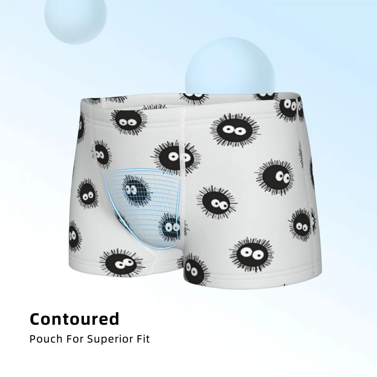 Фото Боксеры для мальчиков Susuwatari с рисунком Totoro Fuzz Ball, хлопковое молодежное нижнее белье мужские шорты, забавные трусы №2