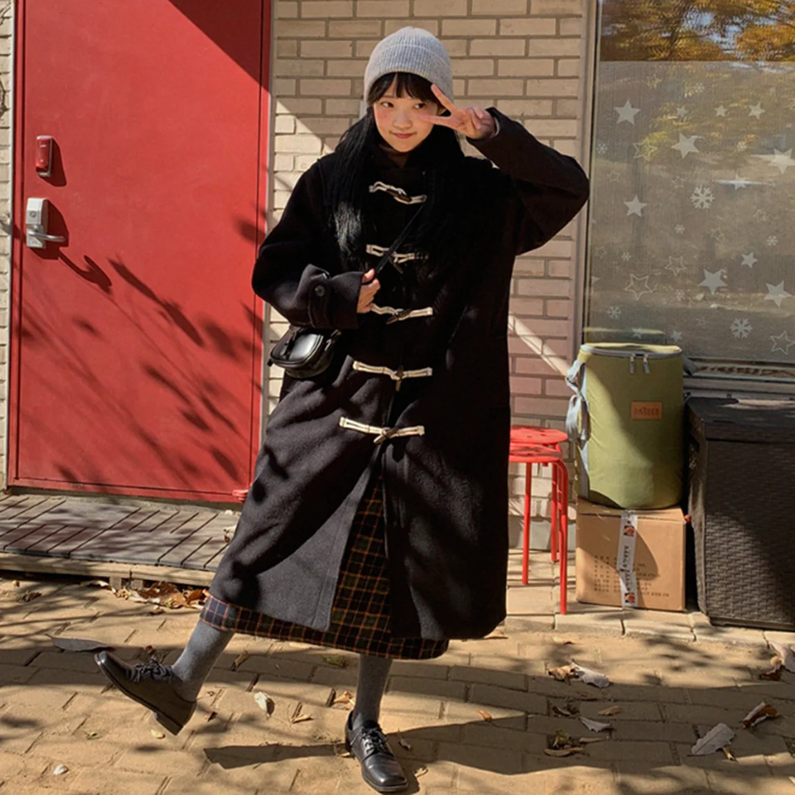 Женское Шерстяное Пальто С Капюшоном Ai. Модное Однотонное Длинное Зимнее В