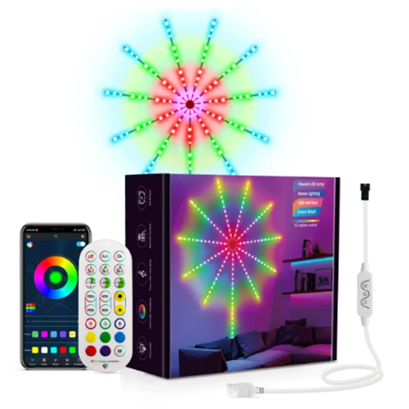 Светодиодная лента RGB, фестивальный фейерверк, стиль с управлением звуком для свадеб, рождественских вечеринок, фотосессий (art.: 3920ca1aa33ea) - 3920ca1aa33ea