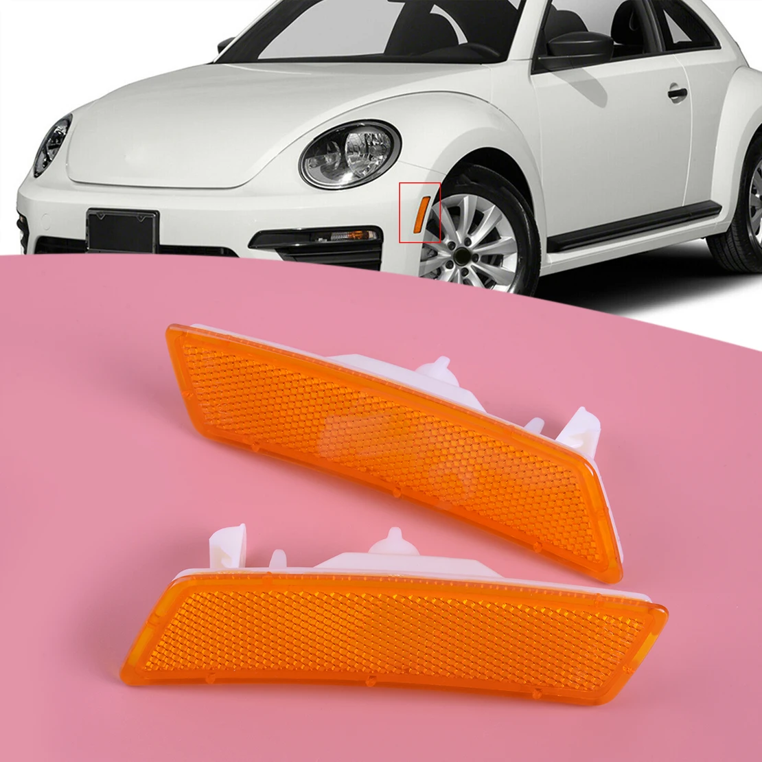 

5C5945071A 5C594507 2A 2 шт. автомобильные Янтарные линзы передний бампер боковой габаритный фонарь корпусветильник подходит для VW Beetle Tiguan 2018 2019