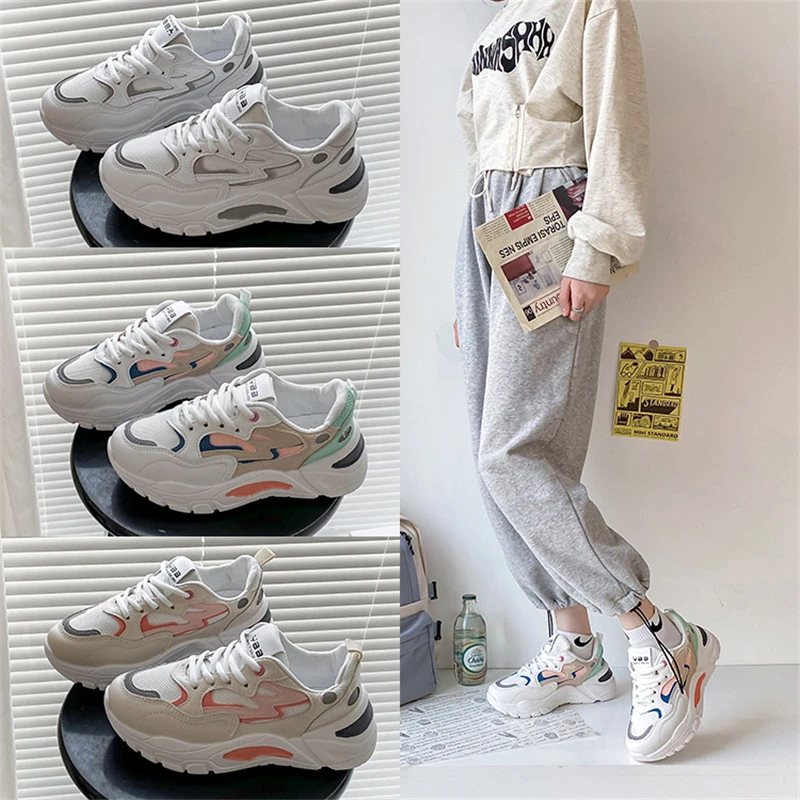 

Women's shoes 2022 spring and summer thick bottom casual all-match fashion sports shoes students comfortable trendy white shoes