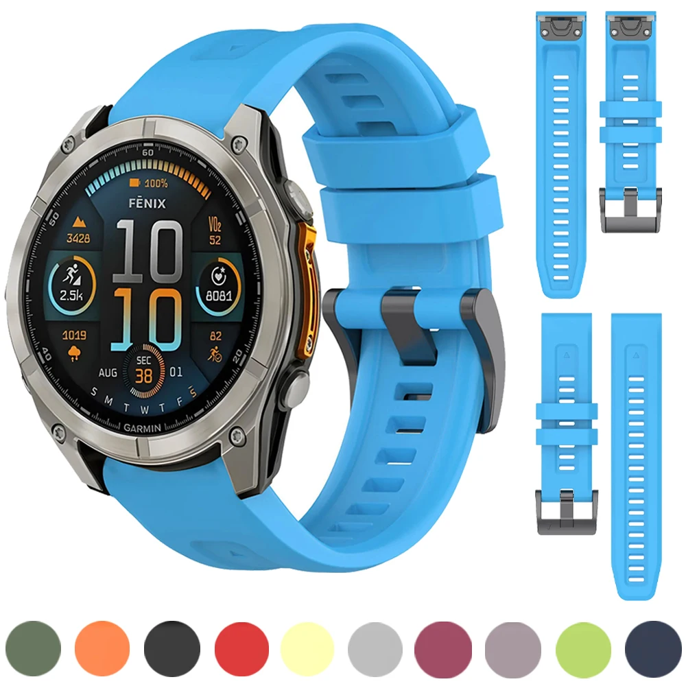 Фото Быстросъемный силиконовый ремешок 26 22 20 мм для Garmin Fenix 8 E 7 7X 6S 6X 5 5X Pro Enduro 3 2 Epix Pro 5S Браслет для ремешка Tactix 8 №1