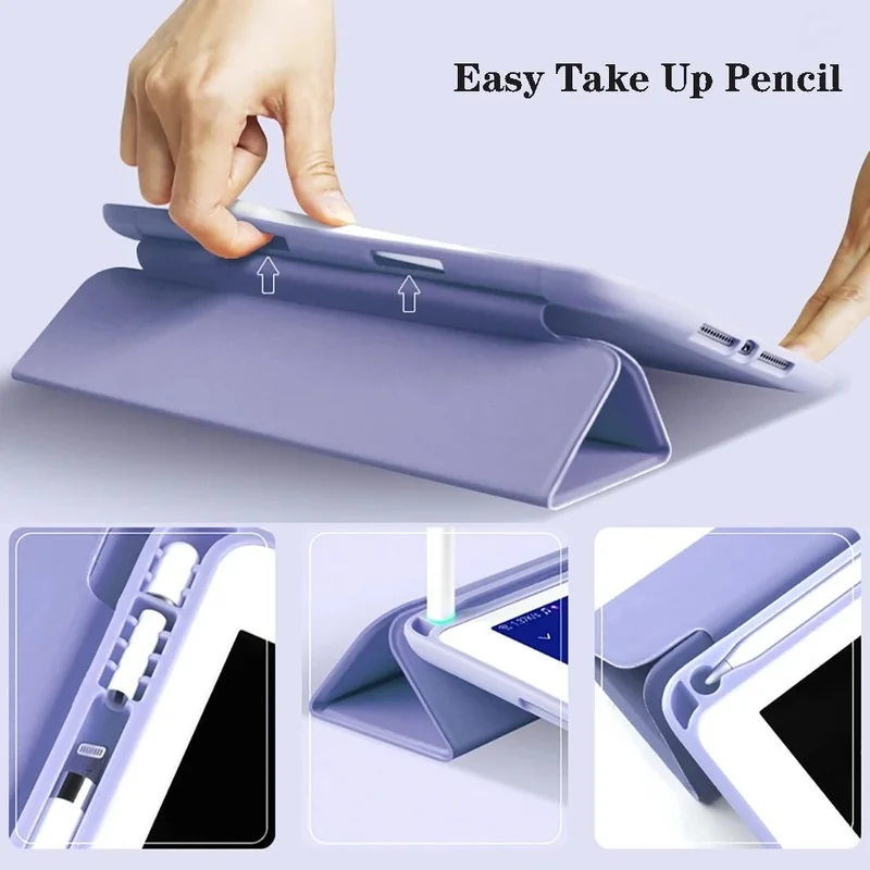 Чехол для ipad Air 5 4 10 9 2020 Pro 11 7 2018 Mini Smart Cover с держателем стилуса iPad 2 7-го 8-го