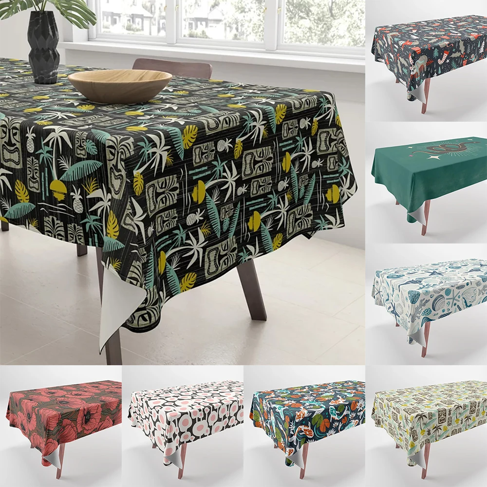 

Boho Printed Tablecloths Home Decor Rectangular Party Tablecloth Smudge Resistant Tablecloth Dust Cloth