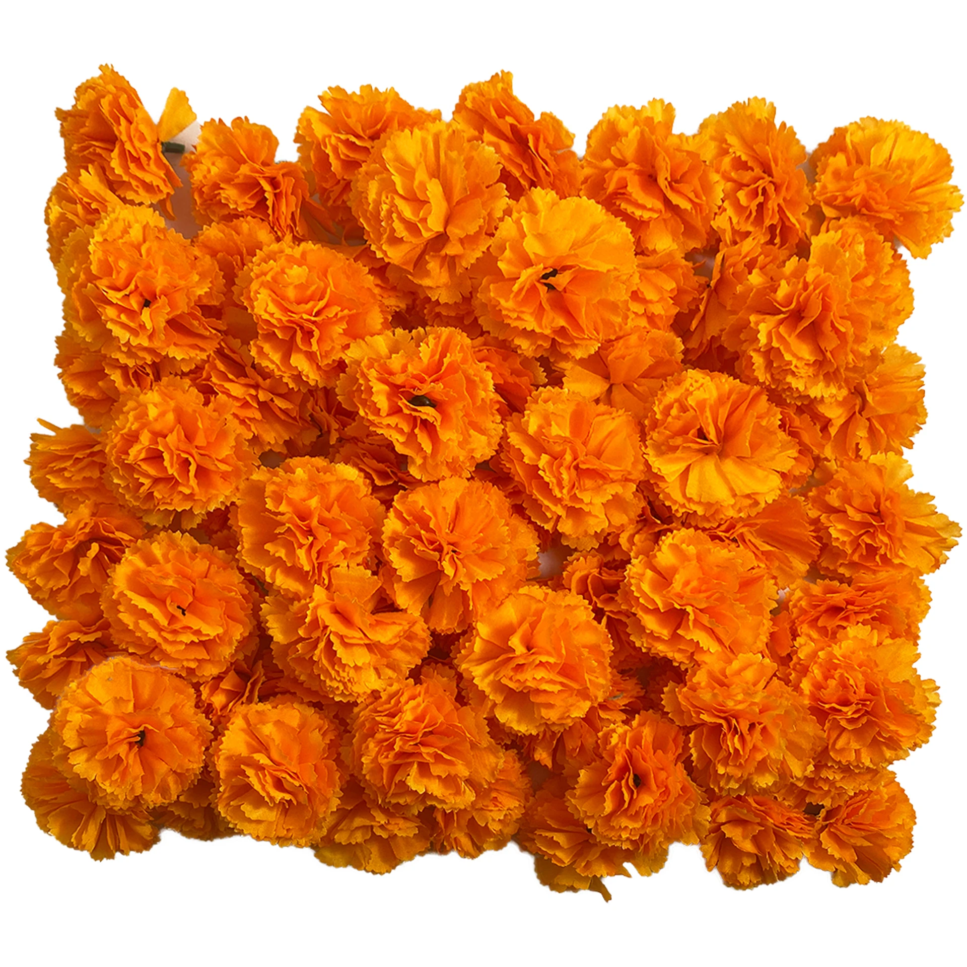 

Marigold Flower Heads Bulk for Indian Pooja Bush Floral for Diwali Home Decor DIY Wreath Garland Craft
