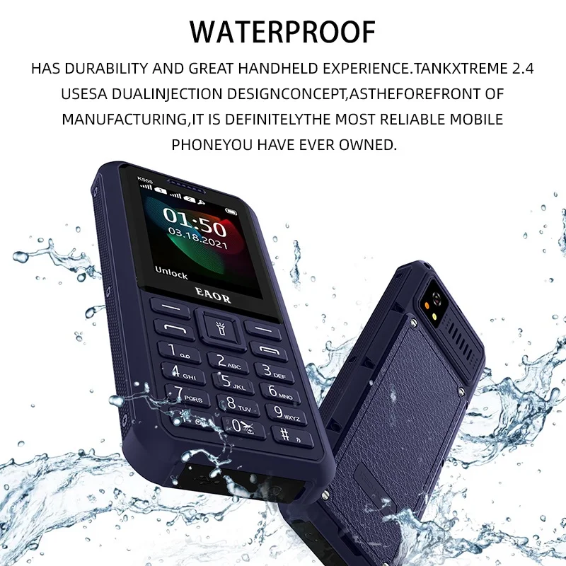 eaor ip67 waterproof rugged phone dual sim 2500mah big battery feature phones with mosquito repellent lamp flashlight bar phone free global shipping