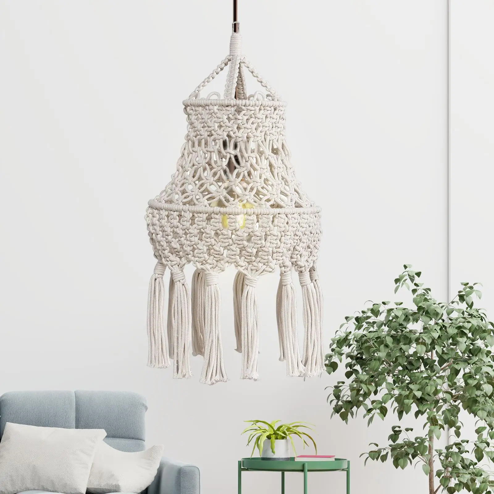 

Nordic Macrame Lamp Shade Chandelier Lampshade Bohemian Tapestry Lampshades