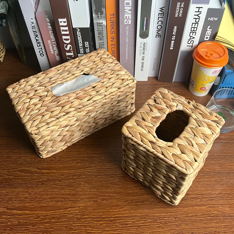 

Square Tissue Box Holder Decorative Woven Tissue Cover Napkin Holder Facial Tissue Box,Bedroom Desktop Countertops,Tables,Office