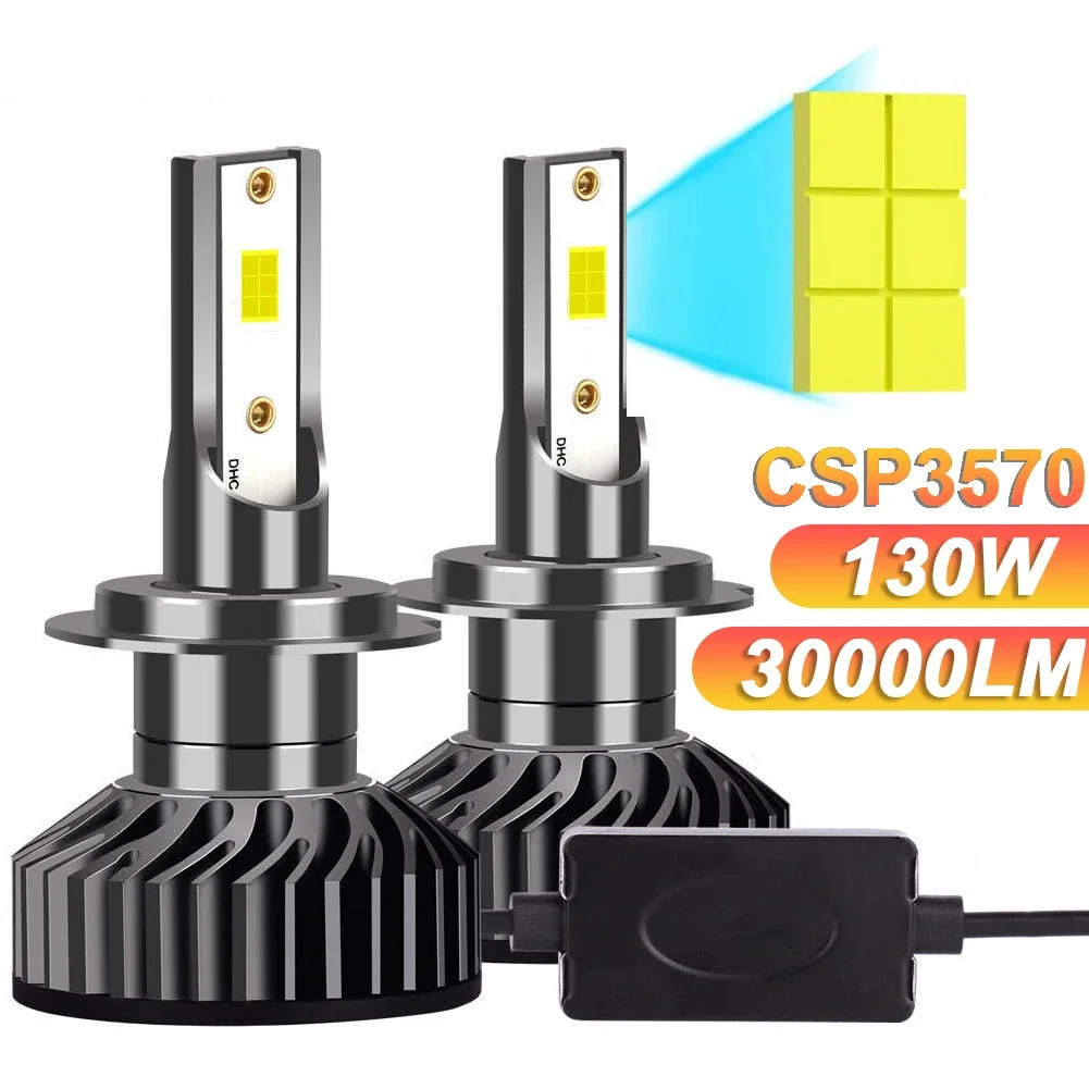 

Автомобильные фары H4 светодиодный CANBUS светодиодный H7 130W 30000LM H11, лампа для автомобильных фар H1 H3 9005 9006 HB3 HB4, противотуманная лампа 12 В 24 В 6500K