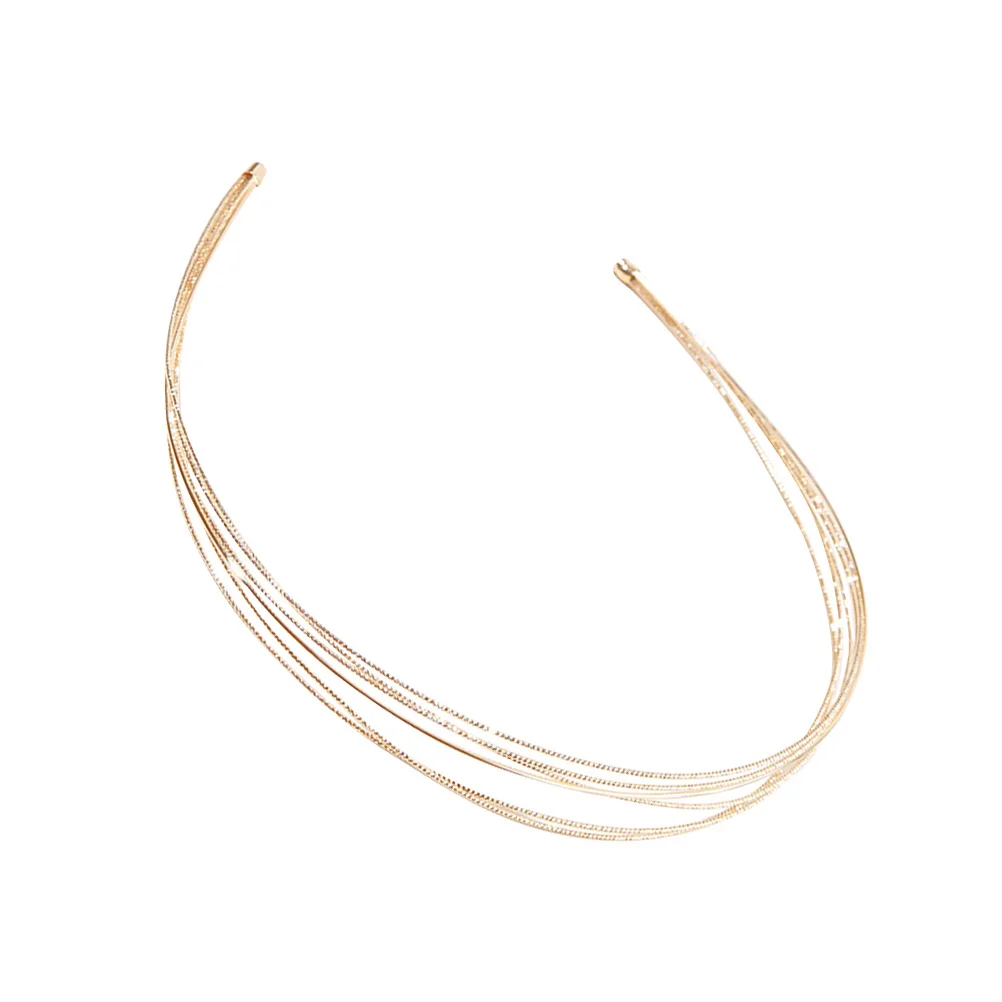 

Hair Gold Hoop Women Headbands Wavy Band Headdress Golden Headband Wide Non Slip Wedding Bling Party Headpiece Ladies Bridal