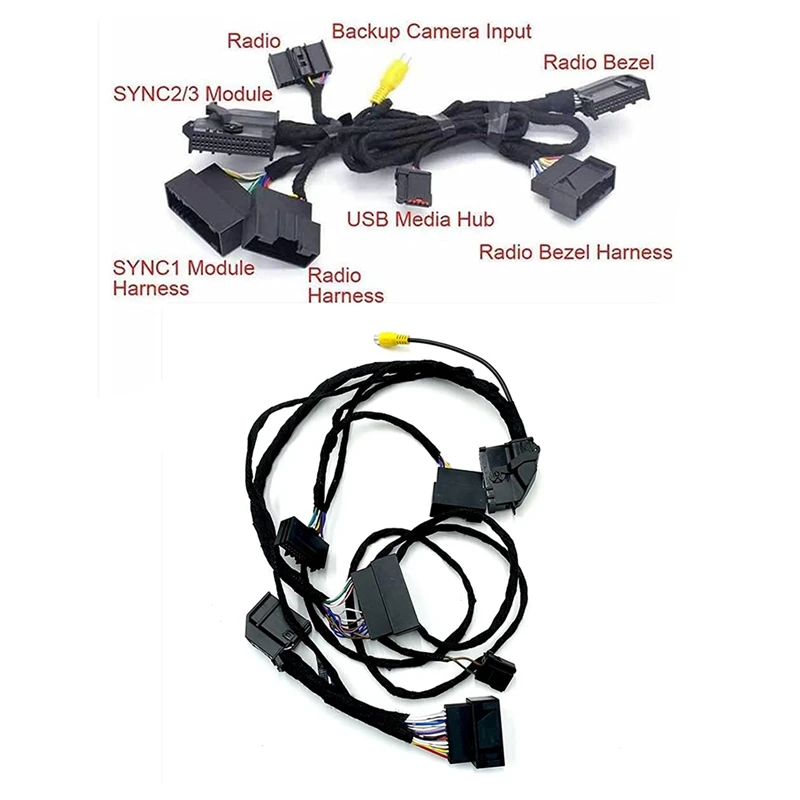 

Fits For Ford Edge Fusion F-150 Mustang Sync 2 Sync 3 Converter 4Inch To 8Inch Power Overload Power Harness Adapter