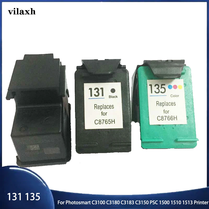 

Vilaxh Compatible Ink Cartridge Replacement for HP 131 135 For Photosmart C3100 C3180 C3183 C3150 PSC 1500 1510 1513 Printer