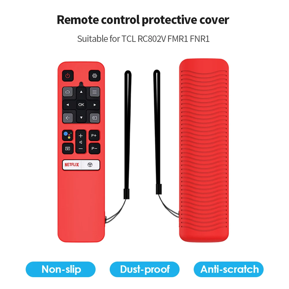 

Silicone Protector Full Cover with Lanyard Portable Remote Controller Protective Case for TCL RC802V FMR1 FNR1 Remote protection