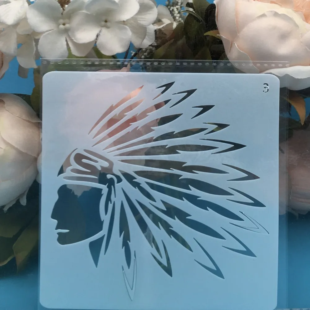 

1Pcs 13cm Emirate Leader DIY Layering Stencils Wall Painting Scrapbook Coloring Embossing Album Decorative Card Template