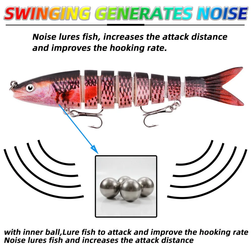 Фото Swimmax Easy Catch Fishing Lures с крючками BKK, с поклевкой, вибрацией, щелчками и шумом для усиленной поклевки, прочные Swimbaits из динамидного волокна для ловли окуня, форели, окуня, окуня, окуня. №3