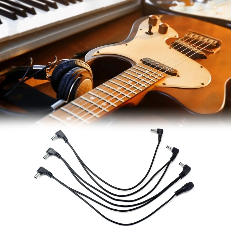 

Guitar Pedal Board Daisy Chain Power Supply Cable, 5 Ways Guitar Power Supply Cord Power Cable Chain for Guitar Pedal