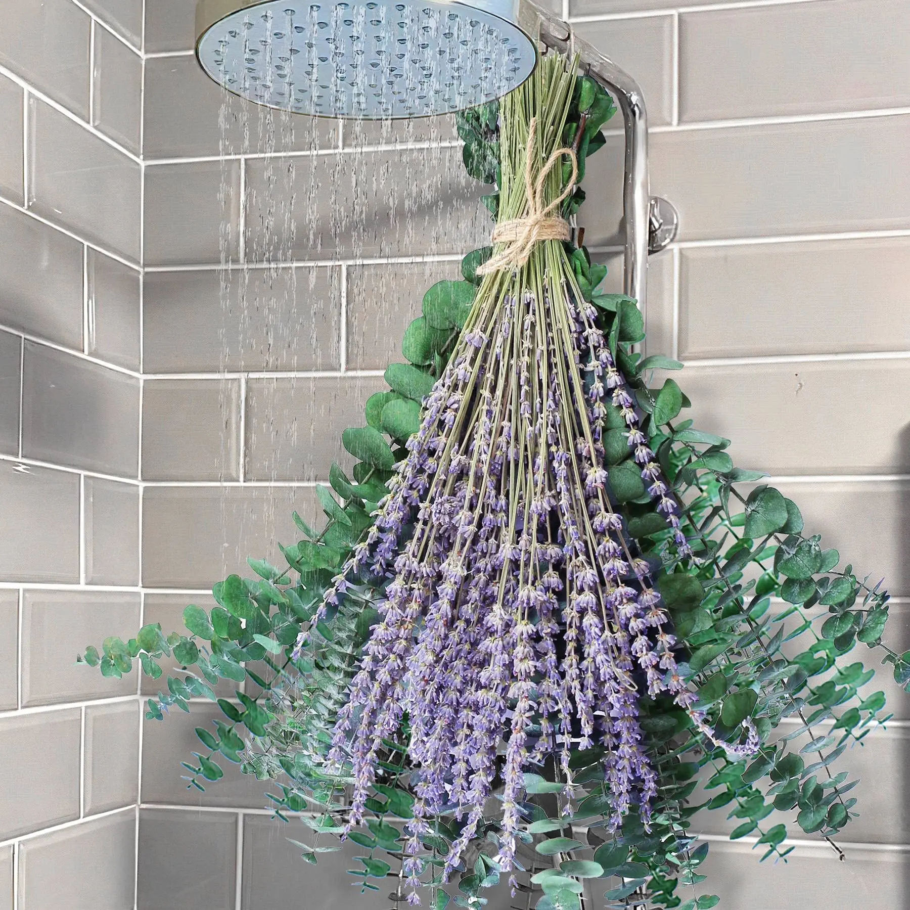 

70 Pcs Natural Real Bouquet Preserved Eucalyptus Leaves & Dried Lavender Bundles for Shower,Greenery Plant, Fragrance,Vase Decor