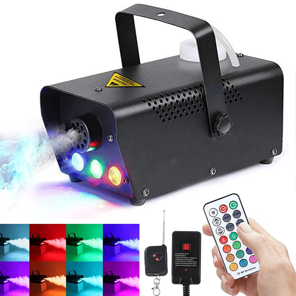 RGB Stage Effect Fogger Light Mixed 500W LED Fog Machine Party Lamp Remote Control for Wedding Christmas New Year KTV Home Decor