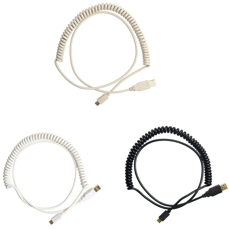

USB C Coiled Cable Wire Mechanical Keyboard USB Cable Type C USB Interface For Poker 2 GH60 Keyboard Kit