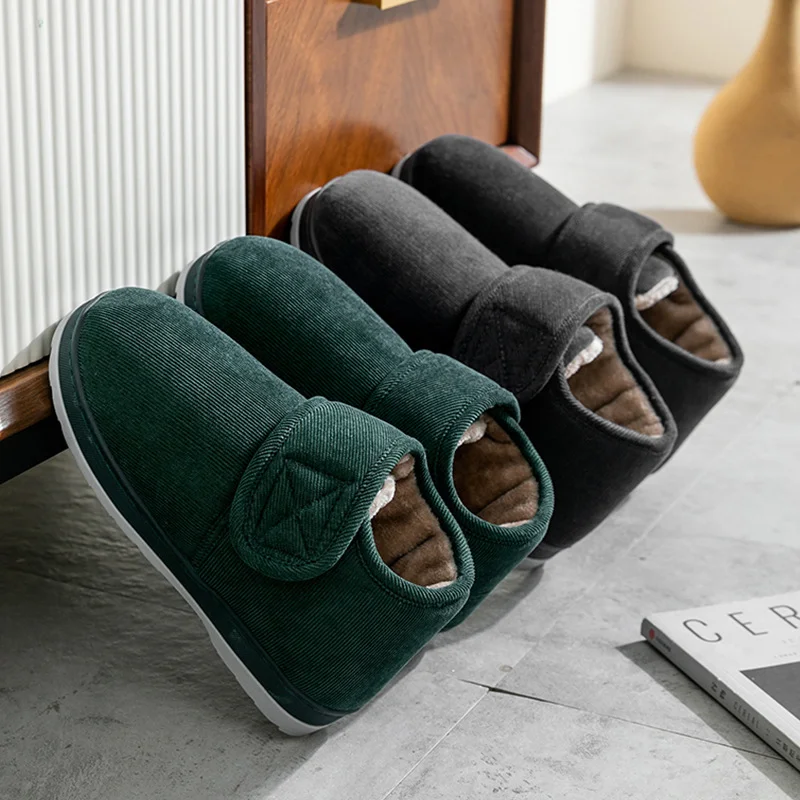 

Зимние теплые домашние тапочки Comemore для женщин, домашняя хлопковая обувь для пожилых, домашняя обувь для мам, хлопковые тапочки ручной рабо...