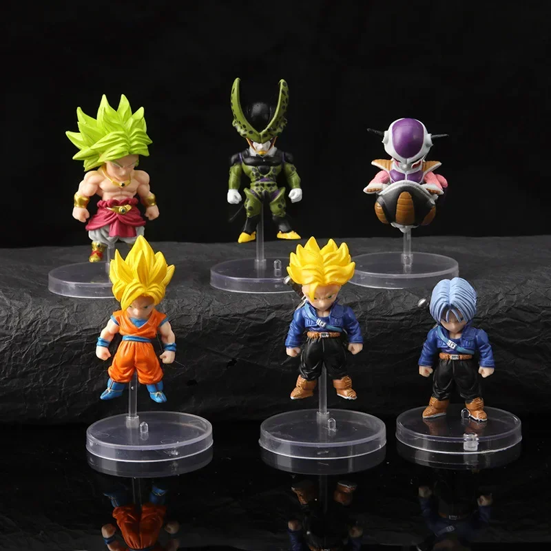 Фото Набор из 6 фигурок: Новые Q-версии персонажей Dragon Ball (Сон Гоку, Транкс, Фриза, Селл, Броли) — Аниме-фигурки, кавайные игрушки, подарки для фанатов №1