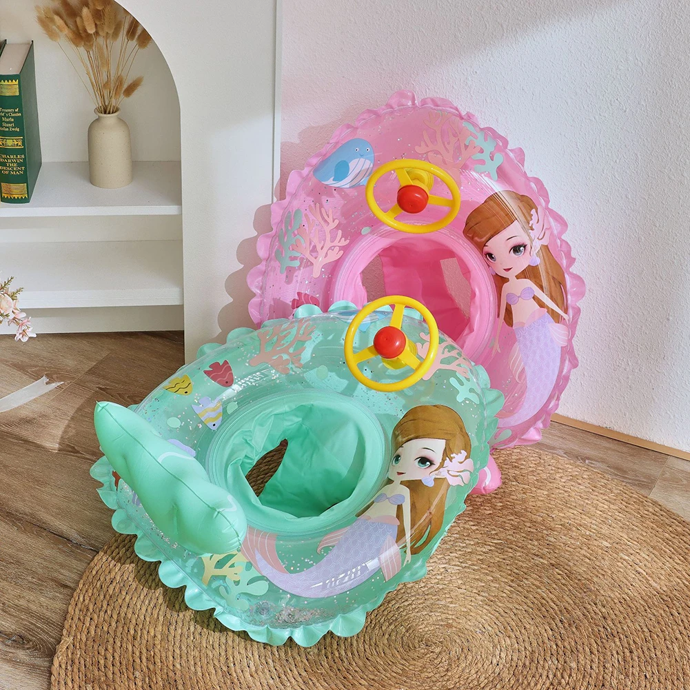 

Cartoon Car Swimming Ring Inflatable Floating Circle Baby Water Seat Pool Toys Child Safety Water Toy Sunshade Swim Ring