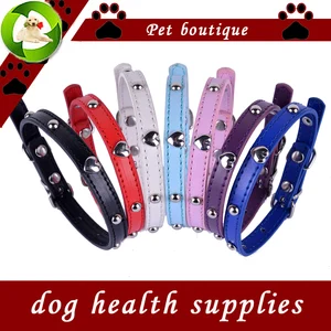 (10 шт.лот) ошейник для маленьких собак из кожи с регулируемой пряжкой гриб шипованные в форме сердца очаровательные товары для домашних животных