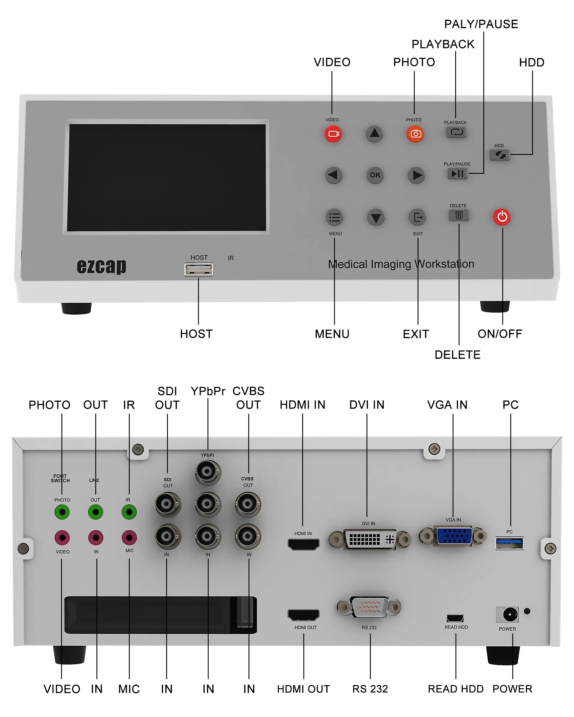 Фото Медицинская рабочая станция Ezcap292 для видеозаписи: SDI, YPbPr, CVBS, DVI, VGA, HDMI. Запись видео на USB-накопитель или USB3.0 для ПК. №5