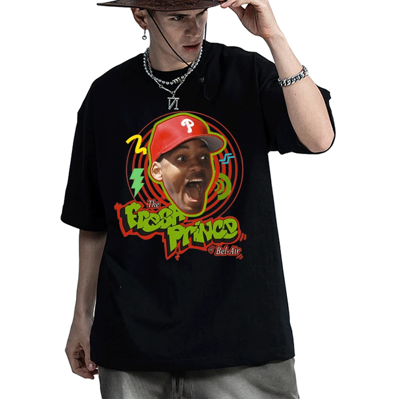 

Fresh Prince of Bel Air Men's T Shirt Summer Casual Hip Hop T-shirt Cotton Vintage 90s Cool Tees Street Student Short Sleeves