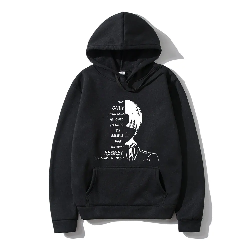 

Anime Attack on Titan Hoodie Levi Ackerman Men/Women Casual Loose Pullovers Harajuku Hooded Swearshirts Unisex Hip Hop Hoody