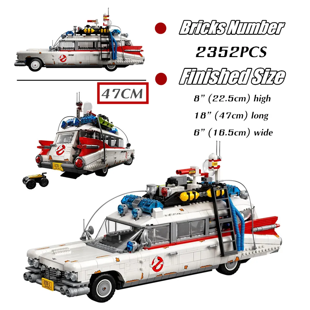 

2552PCS Fit 10274 1984 GhostBustered Car Vehicle Ecto-1&2 Car Ecto Kits Building Blocks Brick Diy Toy Xmas Gift Kid Boy Set