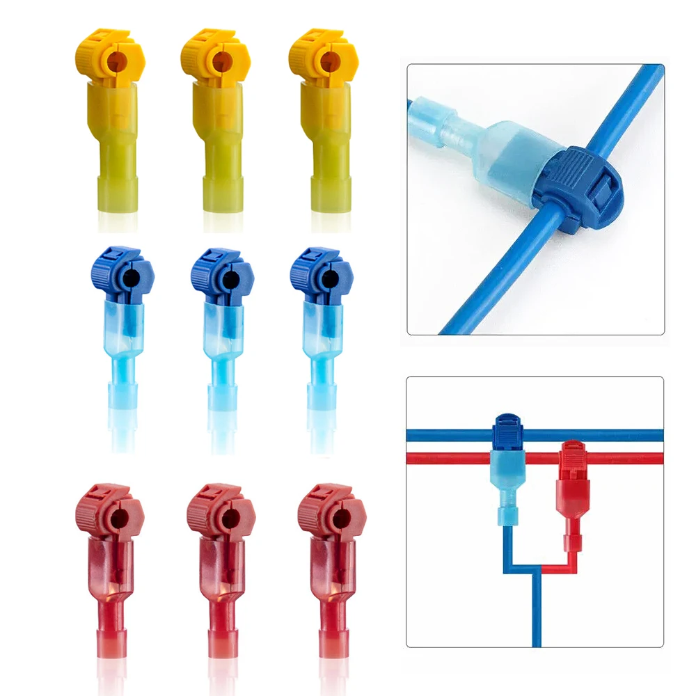 

T-Tap Electrical Cable Connectors Snap Splice Quick Lock T1 T2 T3 Wire Terminal Crimp Organizer Waterproof Electric Connector