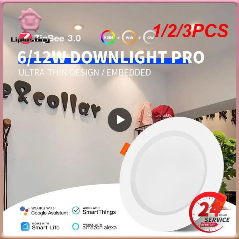 

1/2/3PCS bluetooth-compatible Colorful Spot LED Ceiling Lamp Recessed Round Light Smart Home Luminaire RGB Dimmable Downlight