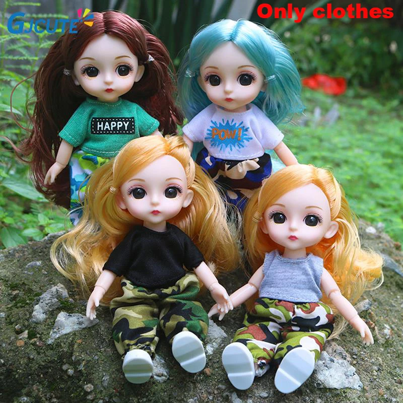 

BJD 16CM Doll Casual Fashion Princess Clothes Suit Accessories Nude Decoration Multicolor Hair Girl Gift Toys Just Only Clothes