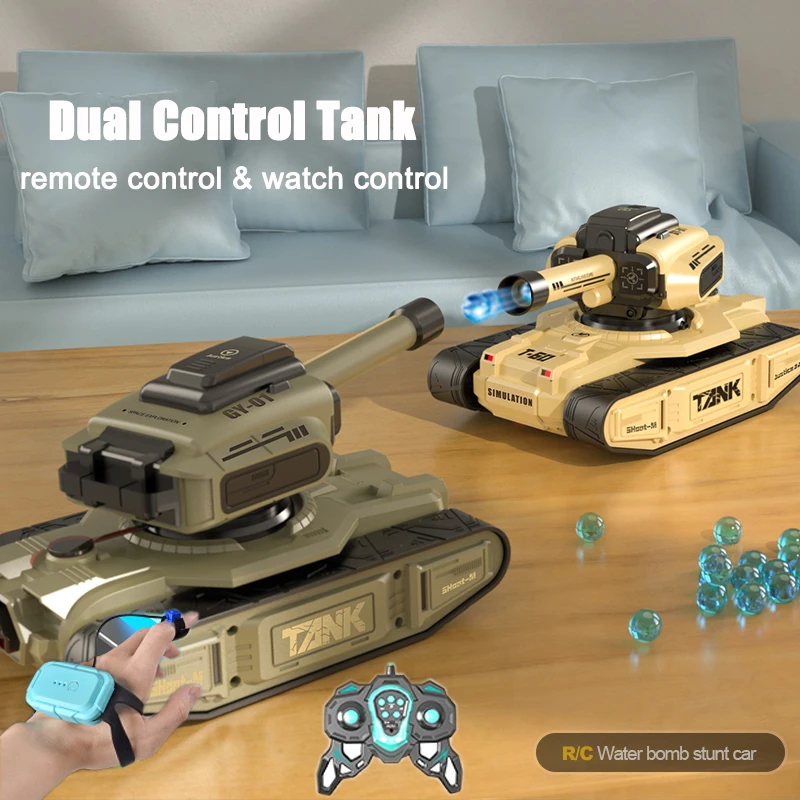 

Радиоуправляемый Танк 2,4G, полноприводный гусеничный танк с водяной бомбой, Военный танк с двойным управлением жестами, Мультиплеер с дистанционным управлением, игрушка для мальчиков и детей