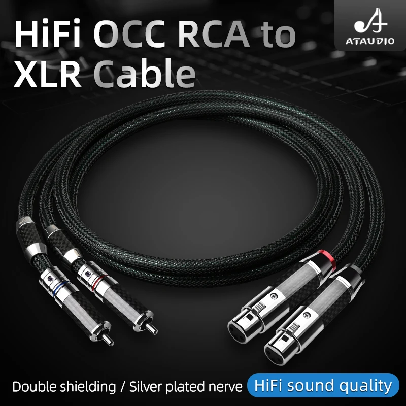 

ATAUDIO Hifi RCA to XLR Cable Hi-END OCC Double Shielding Anti-Interference 2XLR to 2RCA Audio Cable For Hifi System