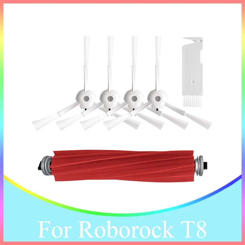

Suitable For Roborock T8 Robot Vacuum Cleaner Spare Parts Kits Main Brush Edge-Sweeping Brushes Replacement