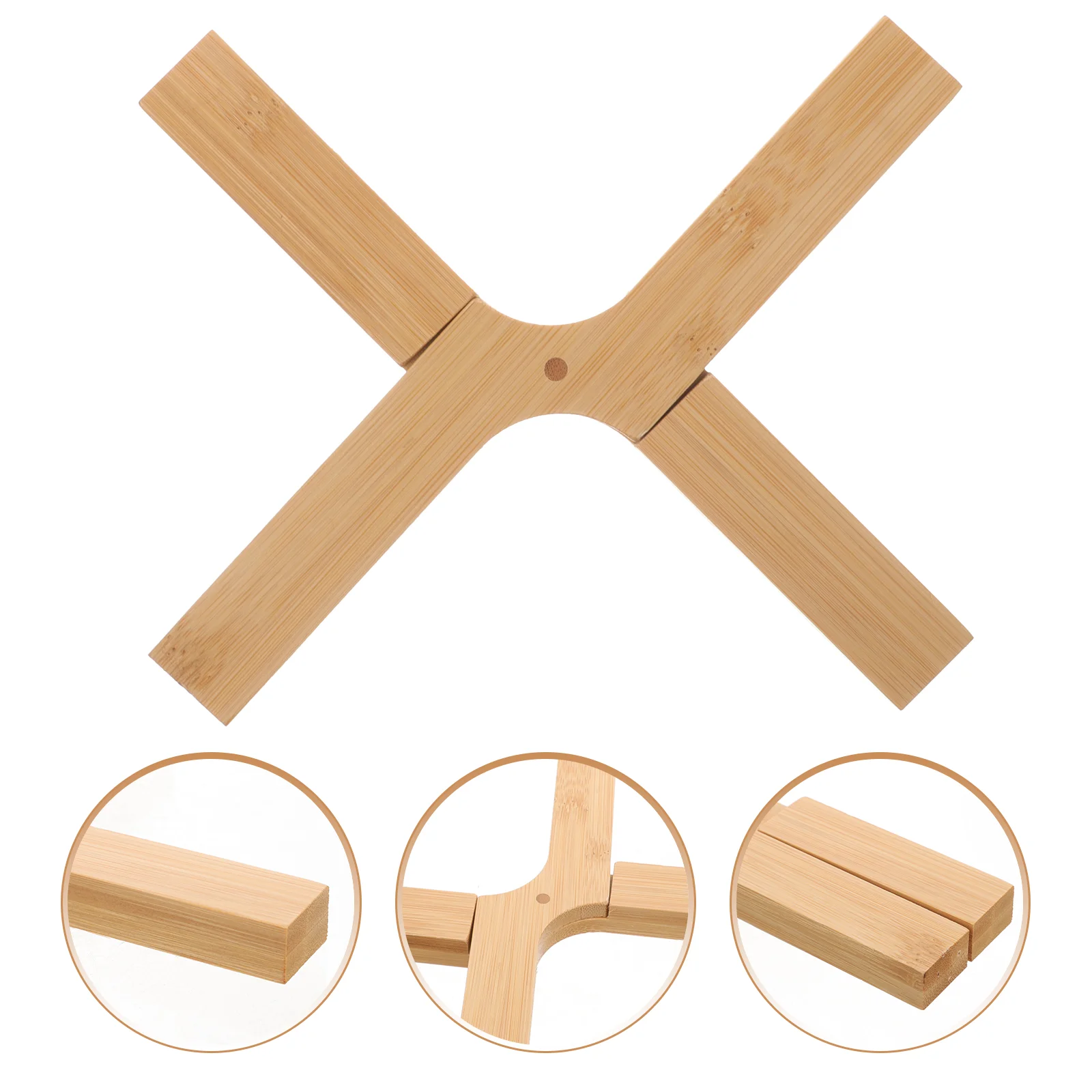 

Foldable Wood Coaster X-shape Placemat Dining Table Mat Trivet for Hot Pots Bowls and Pans