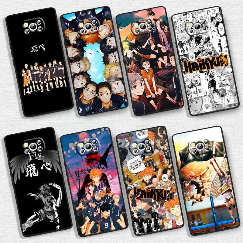 Haikyuu! Hinata для Xiaomi Poco X6 X5 X4 X3 F4 F3 NFC M6 M5 M4 GT S Pro 4G 5G C65 черный мягкий чехол телефона