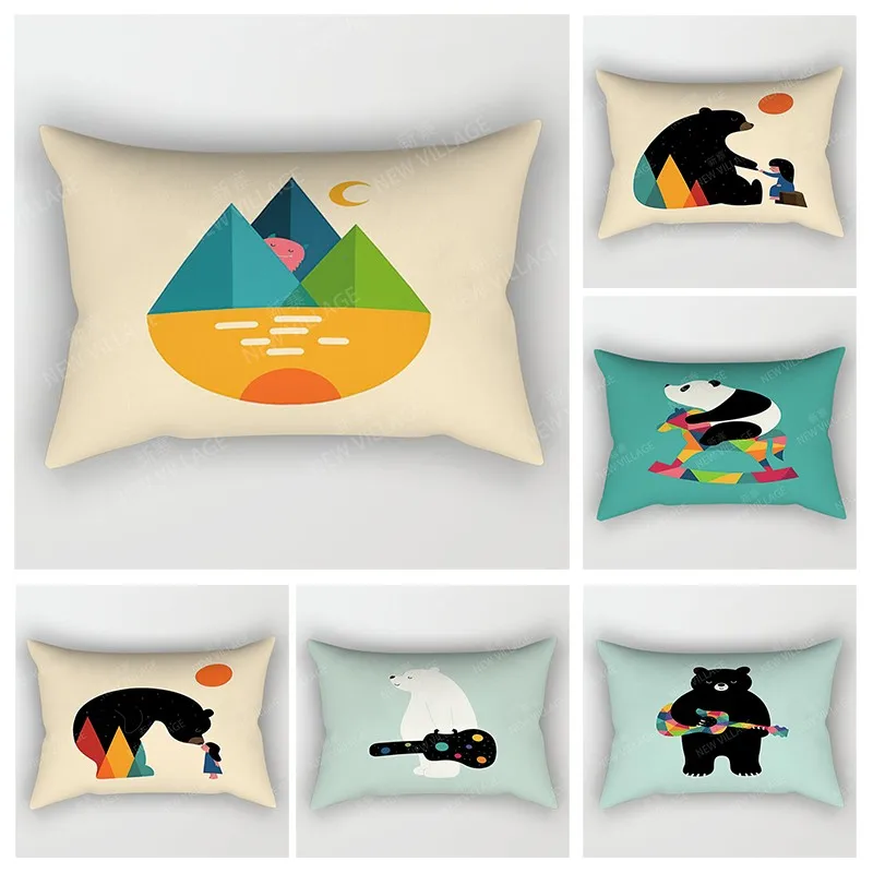 

Nordic fall home decor 30*50cm throw pillow case sofa modern boho living room Cushion cover 30x50cm 40x60cm cute kawaii cartoon